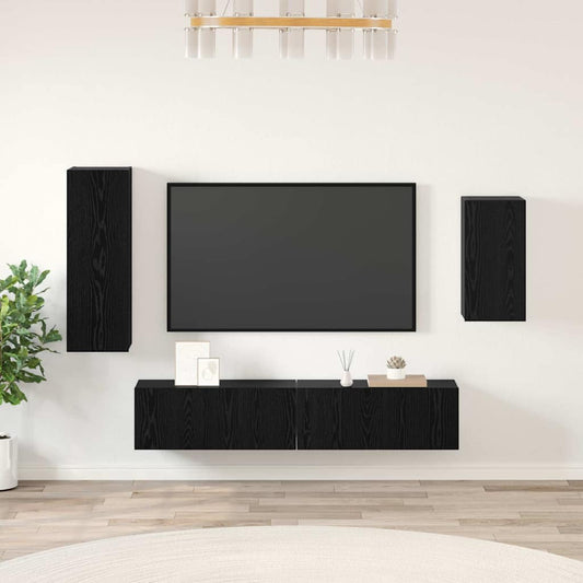 TV-Schrank-Set 4 pcs Schwarze Eiche 30,5 x 30 x 90 cm