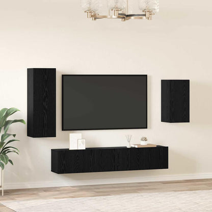 TV-Schrank-Set 4 pcs Schwarze Eiche 30,5 x 30 x 90 cm
