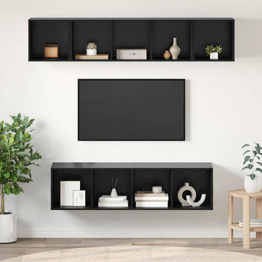 TV-Schrank-Set 4 pcs Schwarze Eiche 37 x 37 x 142,5 cm