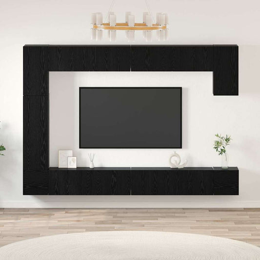 TV-Schrank-Set 9 pcs Schwarze Eiche 100 x 30 x 30,5 cm