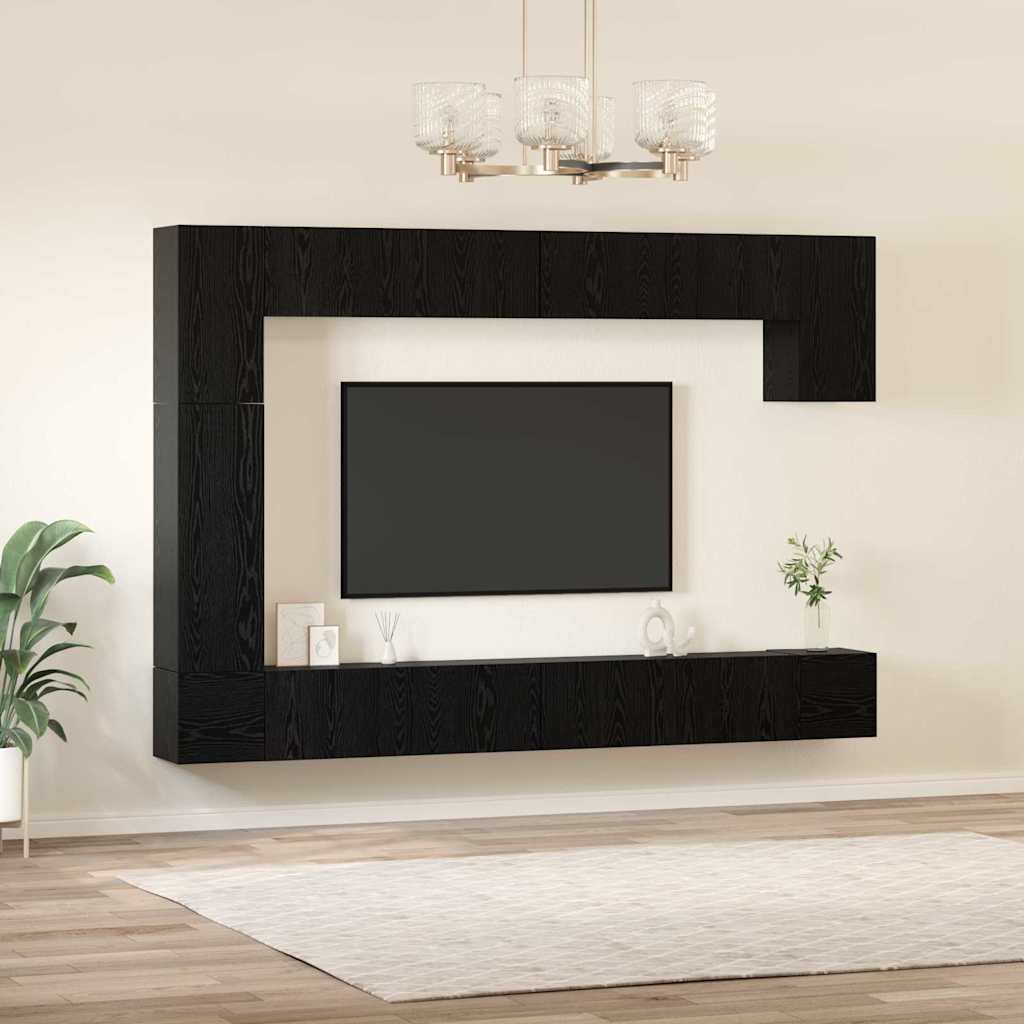 TV-Schrank-Set 9 pcs Schwarze Eiche 100 x 30 x 30,5 cm