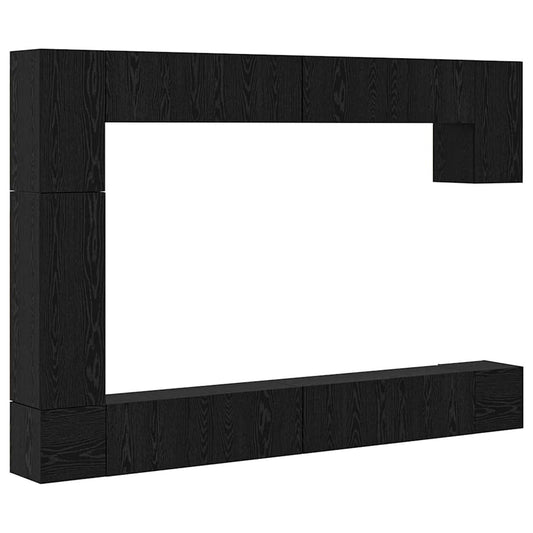 TV-Schrank-Set 9 pcs Schwarze Eiche 100 x 30 x 30,5 cm