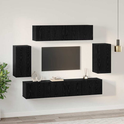 TV-Schrank-Set 6 pcs Schwarze Eiche 80 x 30 x 30 cm