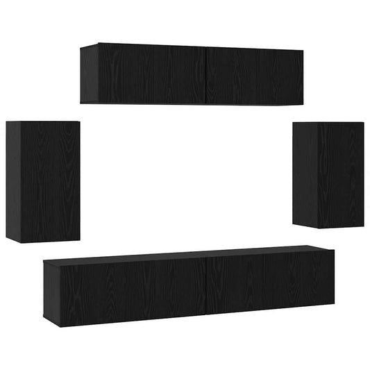 TV-Schrank-Set 6 pcs Schwarze Eiche 80 x 30 x 30 cm