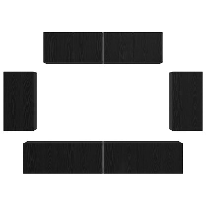 TV-Schrank-Set 6 pcs Schwarze Eiche 80 x 30 x 30 cm