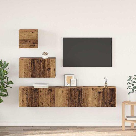 TV-Schrank-Set 4 pcs Altholz 80 x 30 x 30 cm Holzwerkstoff