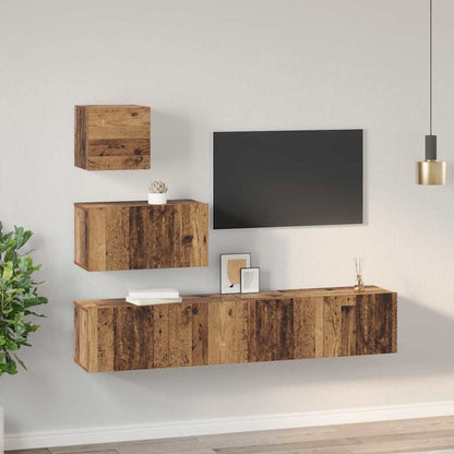 TV-Schrank-Set 4 pcs Altholz 80 x 30 x 30 cm Holzwerkstoff