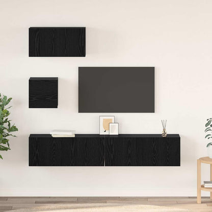 TV-Schrank-Set 4 pcs Schwarze Eiche 80 x 30 x 30 cm