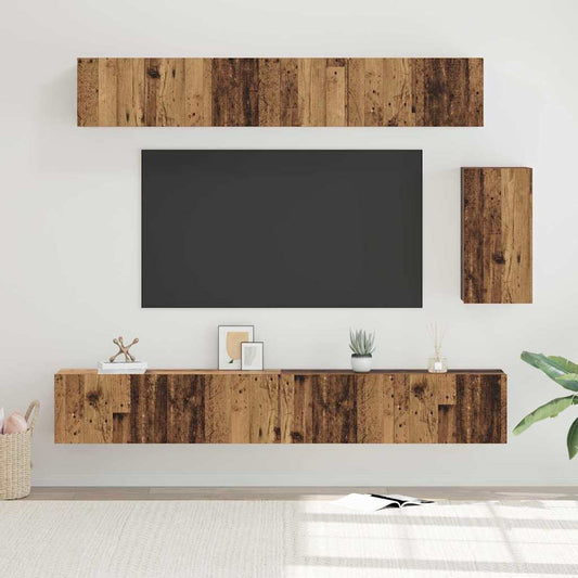 TV-Schrank-Set 6 pcs Altholz 100 x 30 x 30 cm Holzwerkstoff