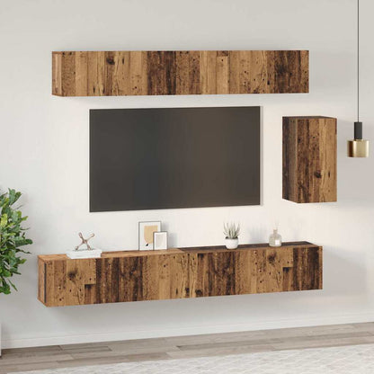 TV-Schrank-Set 6 pcs Altholz 100 x 30 x 30 cm Holzwerkstoff
