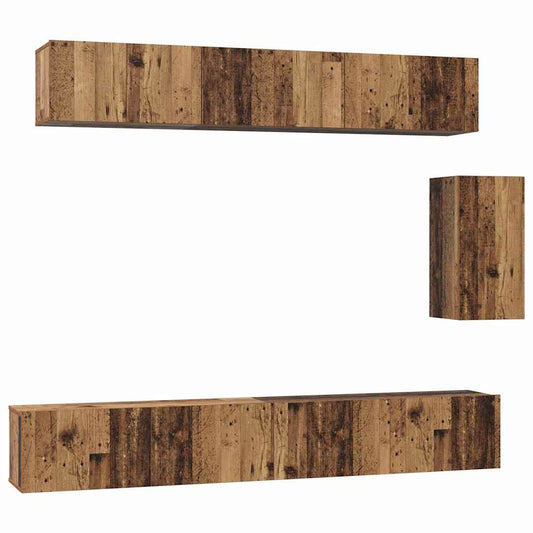 TV-Schrank-Set 6 pcs Altholz 100 x 30 x 30 cm Holzwerkstoff
