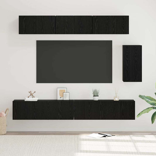 TV-Schrank-Set 6 pcs Schwarze Eiche 100 x 30 x 30 cm