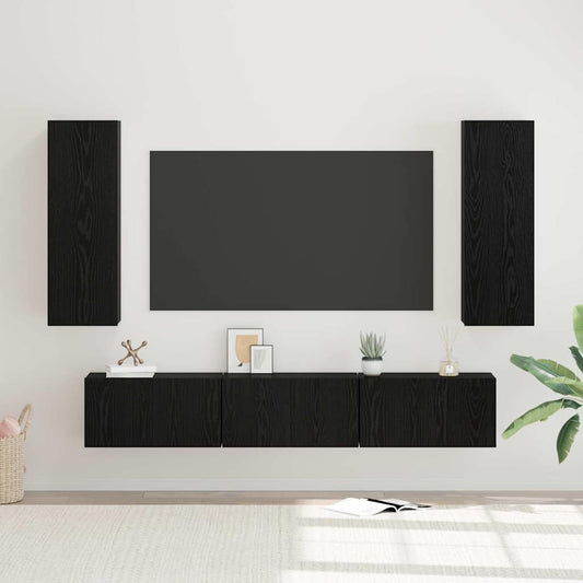 TV-Schrank-Set 5 pcs Schwarze Eiche Mittel 30,5 x 30 x 90 cm