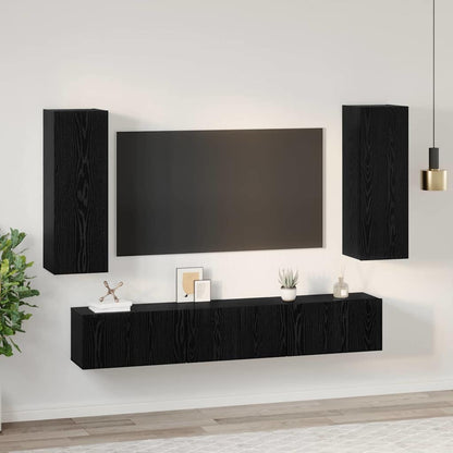 TV-Schrank-Set 5 pcs Schwarze Eiche Mittel 30,5 x 30 x 90 cm