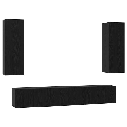 TV-Schrank-Set 5 pcs Schwarze Eiche Mittel 30,5 x 30 x 90 cm