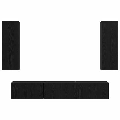 TV-Schrank-Set 5 pcs Schwarze Eiche Mittel 30,5 x 30 x 90 cm