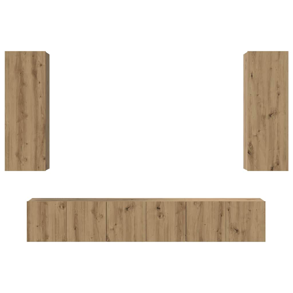 TV-Schrank-Set 4 pcs Eiche handwerklich 30,5 x 30 x 90 cm