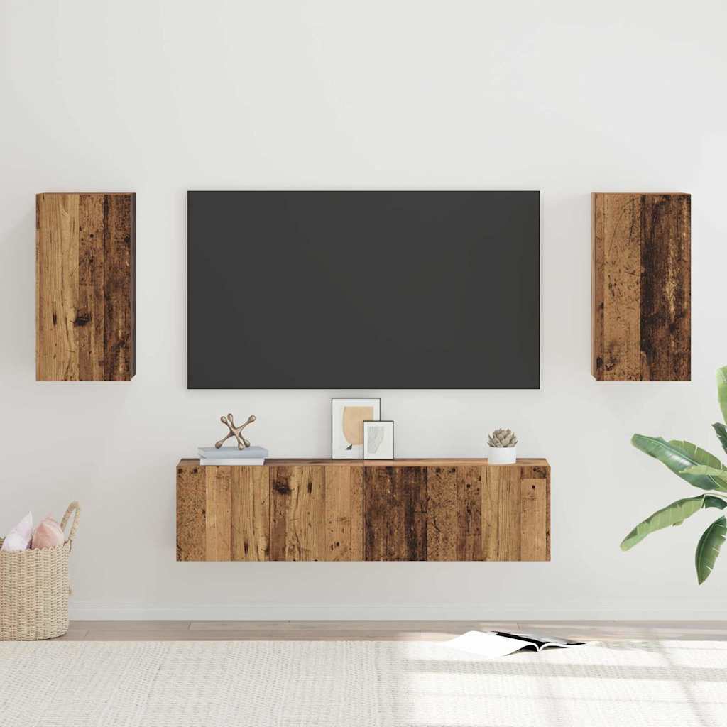 TV-Schrank-Set 4 pcs Altholz 30,5 x 30 x 60 cm Holzwerkstoff