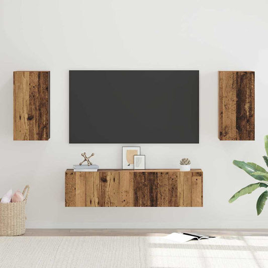 TV-Schrank-Set 4 pcs Altholz 30,5 x 30 x 60 cm Holzwerkstoff