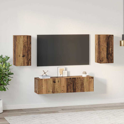 TV-Schrank-Set 4 pcs Altholz 30,5 x 30 x 60 cm Holzwerkstoff