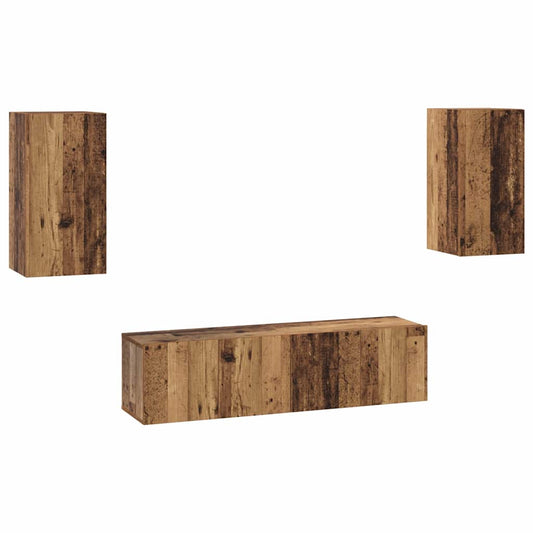 TV-Schrank-Set 4 pcs Altholz 30,5 x 30 x 60 cm Holzwerkstoff