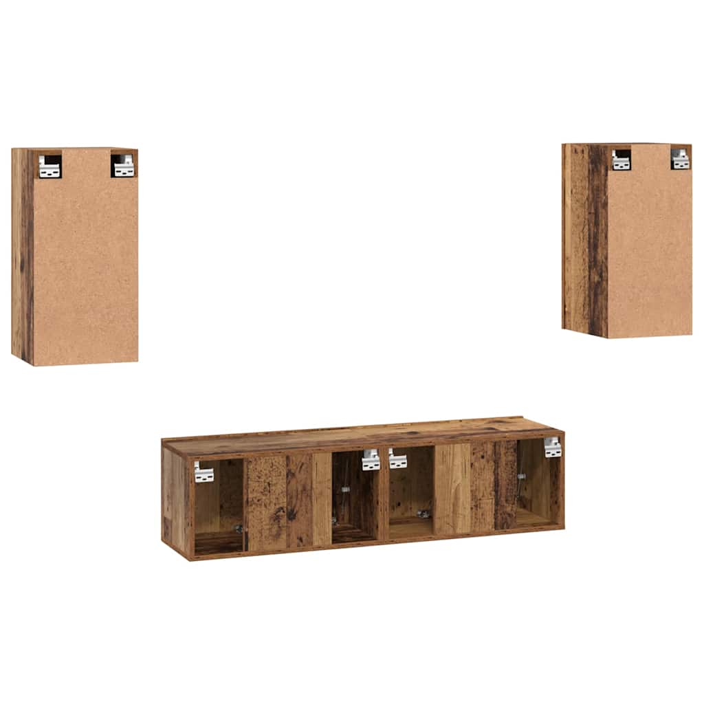 TV-Schrank-Set 4 pcs Altholz 30,5 x 30 x 60 cm Holzwerkstoff