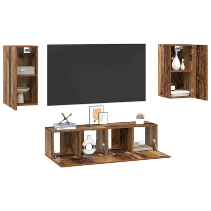 TV-Schrank-Set 4 pcs Altholz 30,5 x 30 x 60 cm Holzwerkstoff