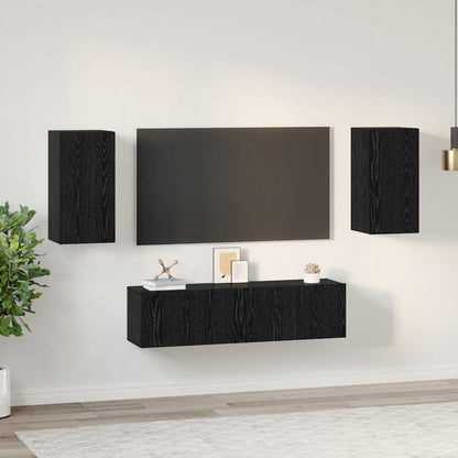 TV-Schrank-Set 4 pcs Schwarze Eiche Mittel 30,5 x 30 x 60 cm