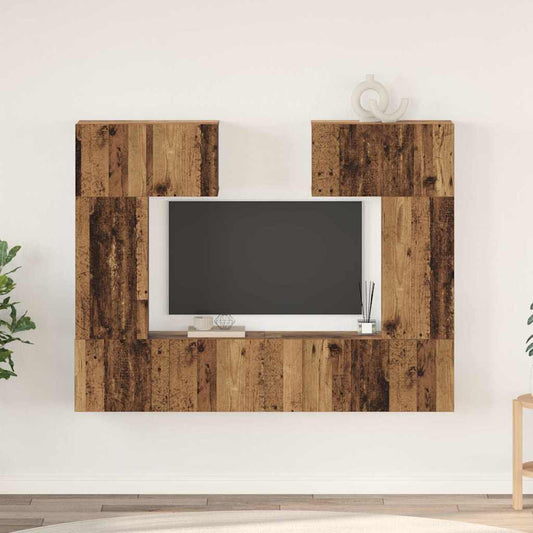 TV-Schrank-Set 6 pcs Altholz 80 x 30 x 30 cm Holzwerkstoff