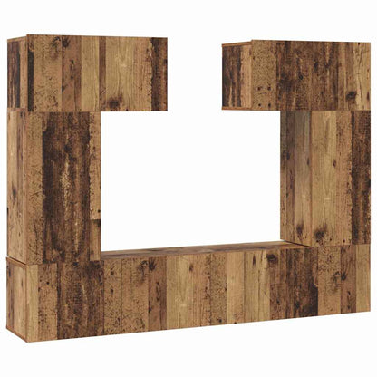 TV-Schrank-Set 6 pcs Altholz 80 x 30 x 30 cm Holzwerkstoff