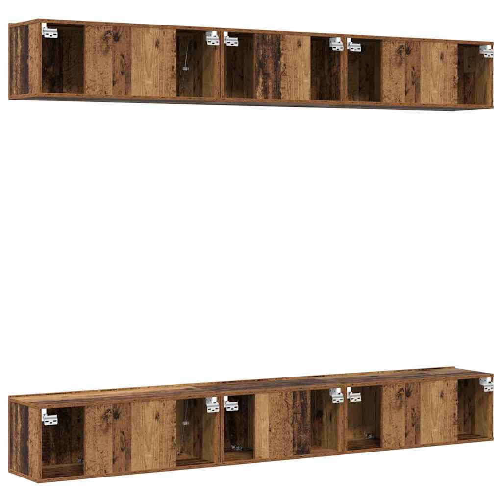 TV-Schrank-Set 6 pcs Altholz 80 x 30 x 30 cm Holzwerkstoff