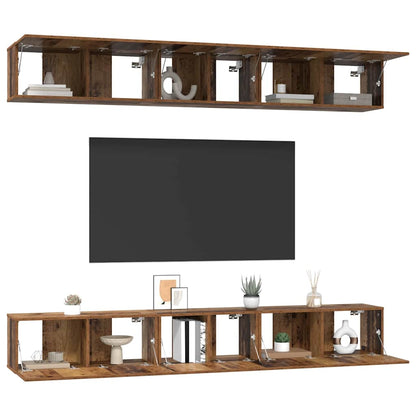TV-Schrank-Set 6 pcs Altholz 80 x 30 x 30 cm Holzwerkstoff