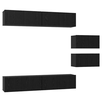 TV-Schrank-Set 6 pcs Schwarze Eiche 80 x 30 x 30 cm