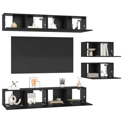 TV-Schrank-Set 6 pcs Schwarze Eiche 80 x 30 x 30 cm