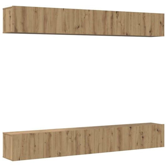 TV-Schrank-Set 6 pcs Eiche handwerklich 80 x 30 x 30 cm
