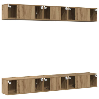 TV-Schrank-Set 6 pcs Eiche handwerklich 80 x 30 x 30 cm