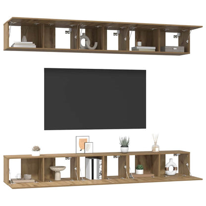TV-Schrank-Set 6 pcs Eiche handwerklich 80 x 30 x 30 cm