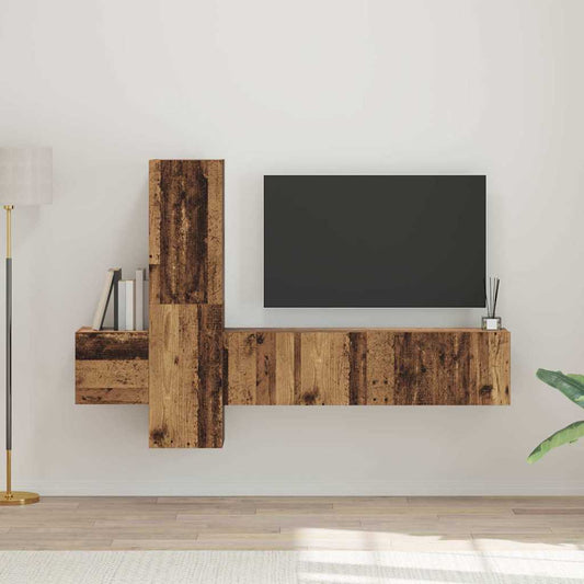 TV-Schrank-Set 5 pcs Altholz 181 x 30 x 120 cm Holzwerkstoff