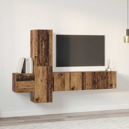 TV-Schrank-Set 5 pcs Altholz 181 x 30 x 120 cm Holzwerkstoff