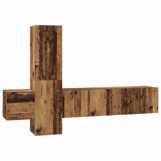 TV-Schrank-Set 5 pcs Altholz 181 x 30 x 120 cm Holzwerkstoff