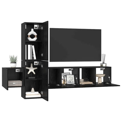 TV-Schrank-Set 5 pcs Schwarze Eiche 181 x 30 x 120 cm