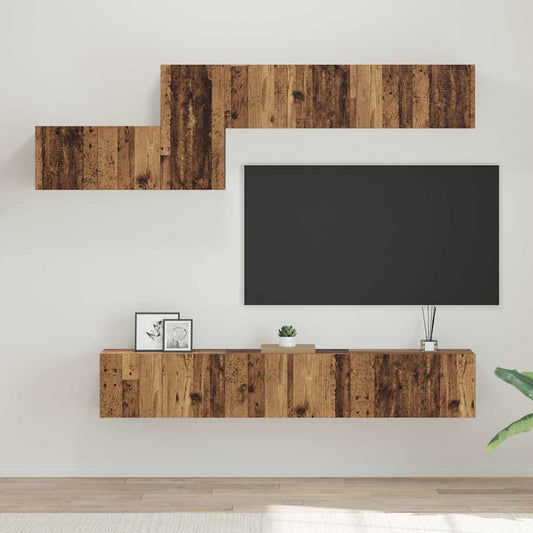 TV-Schrank-Set 7 pcs Altholz 60 x 30 x 30 cm Holzwerkstoff