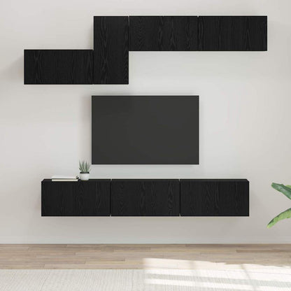 TV-Schrank-Set 7 pcs Schwarze Eiche 60 x 30 x 30 cm