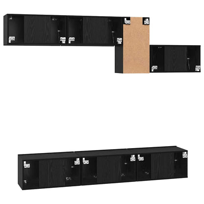 TV-Schrank-Set 7 pcs Schwarze Eiche 60 x 30 x 30 cm