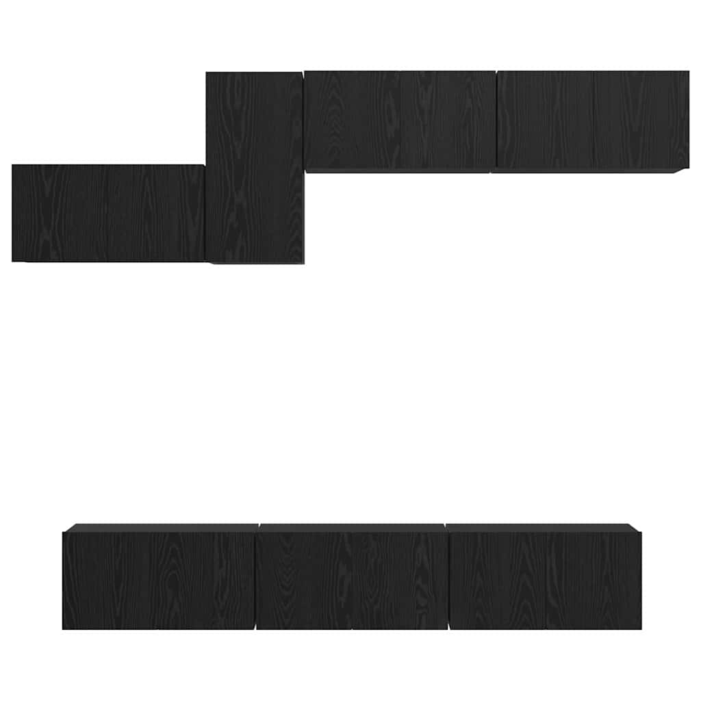 TV-Schrank-Set 7 pcs Schwarze Eiche 60 x 30 x 30 cm