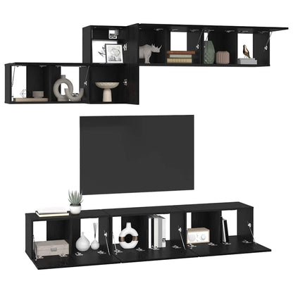 TV-Schrank-Set 7 pcs Schwarze Eiche 60 x 30 x 30 cm