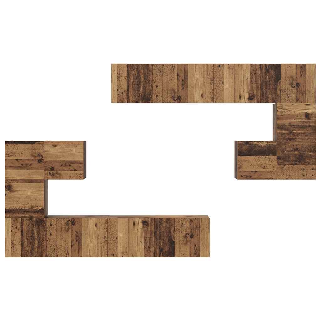 TV-Schrank-Set 8 pcs Altholz Mittel 30,5 x 30 x 30 cm