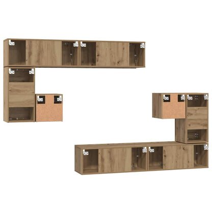 TV-Schrank-Set Wandmontiert 8 pcs Eiche handwerklich