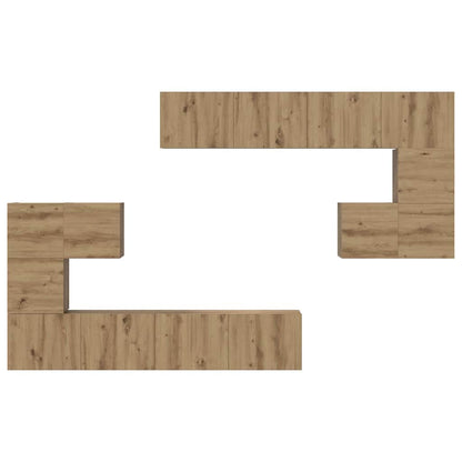 TV-Schrank-Set Wandmontiert 8 pcs Eiche handwerklich
