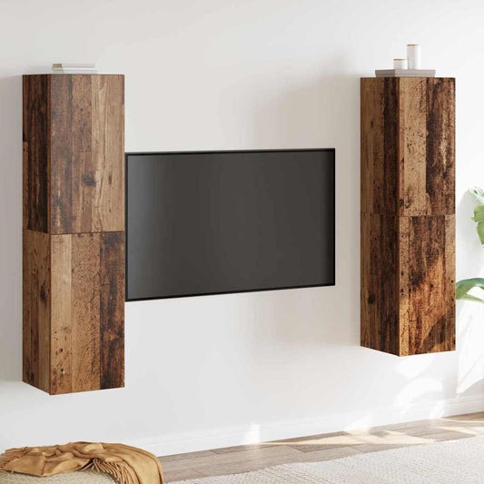TV-Cabinet-Set 4 pcs Altholz 30,5 x 30 x 60 cm Holzwerkstoff